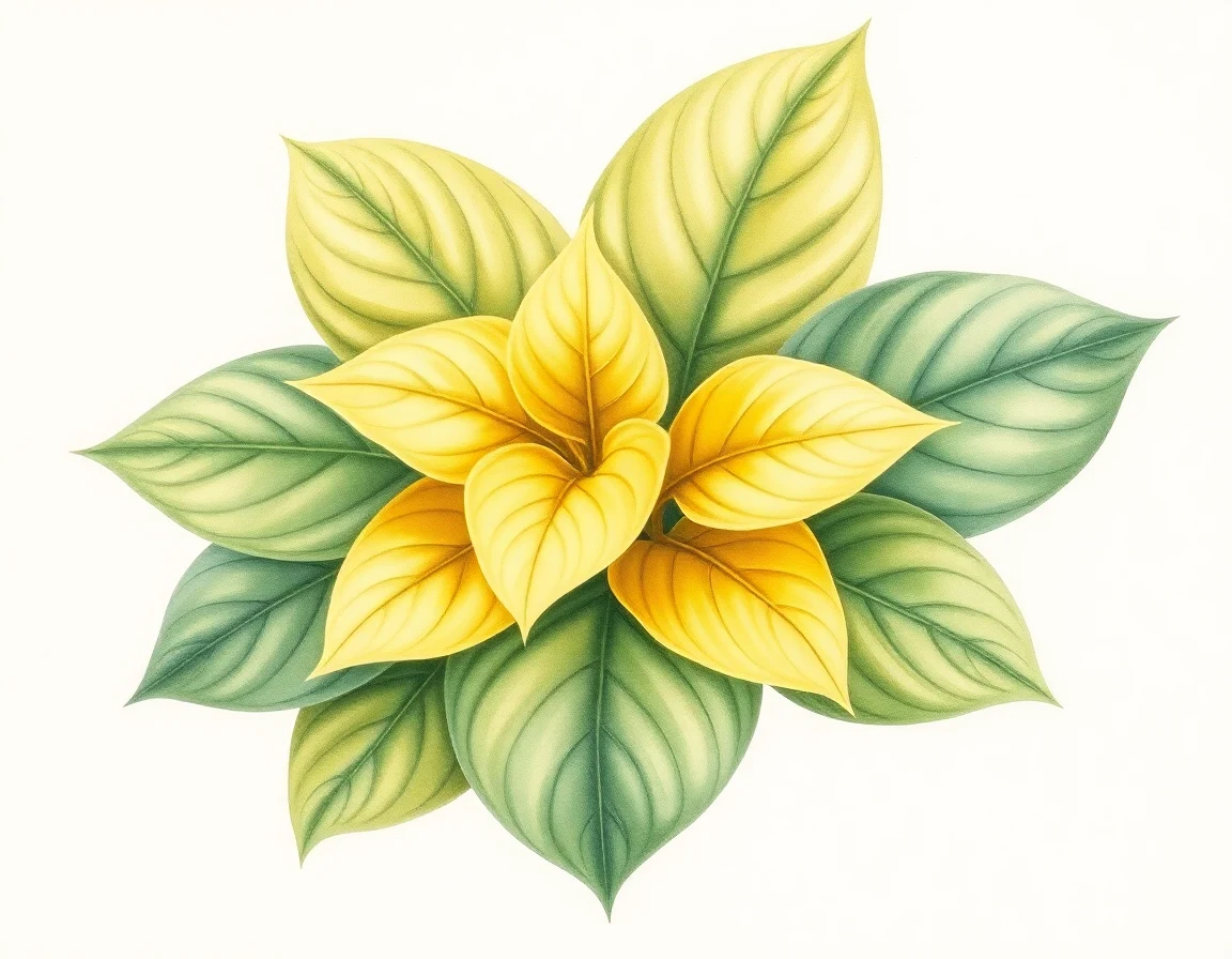 Watercolor illustration of Hosta 'Maple Leaf'