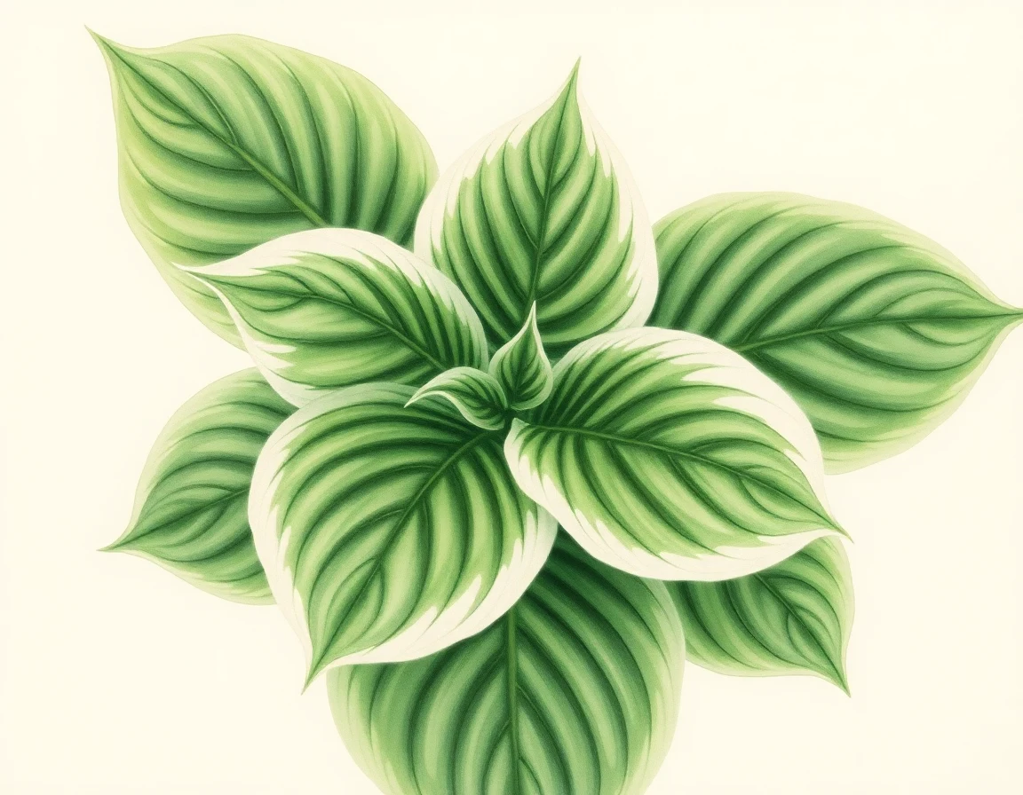 Watercolor illustration of Hosta 'Margaret Eyre'