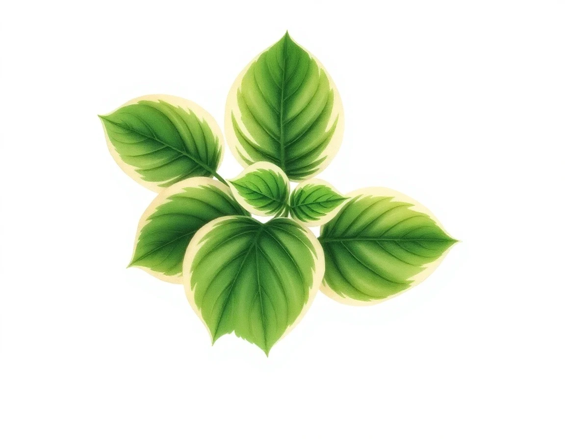 Watercolor illustration of Hosta 'Margaret Mary Tiara'