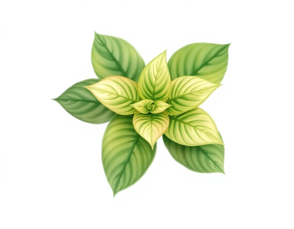 Watercolor illustration of Hosta 'Margaret'
