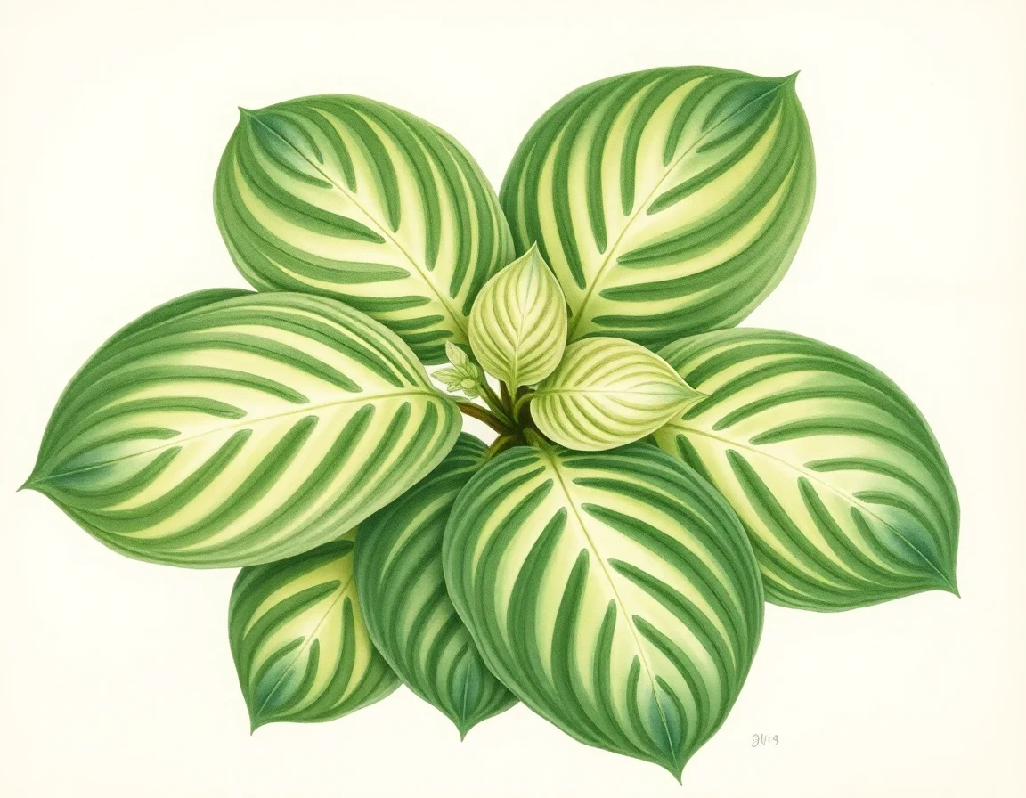 Watercolor illustration of Hosta 'Marge'