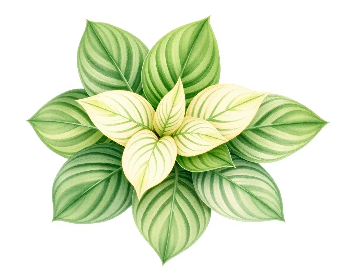 Watercolor illustration of Hosta 'Margey'