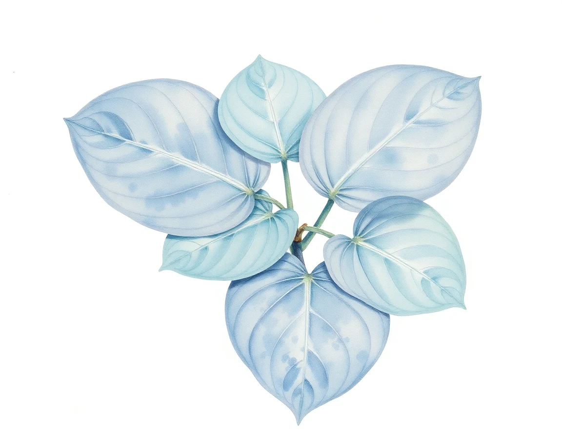 Watercolor illustration of Hosta 'Margie Weissenberger'