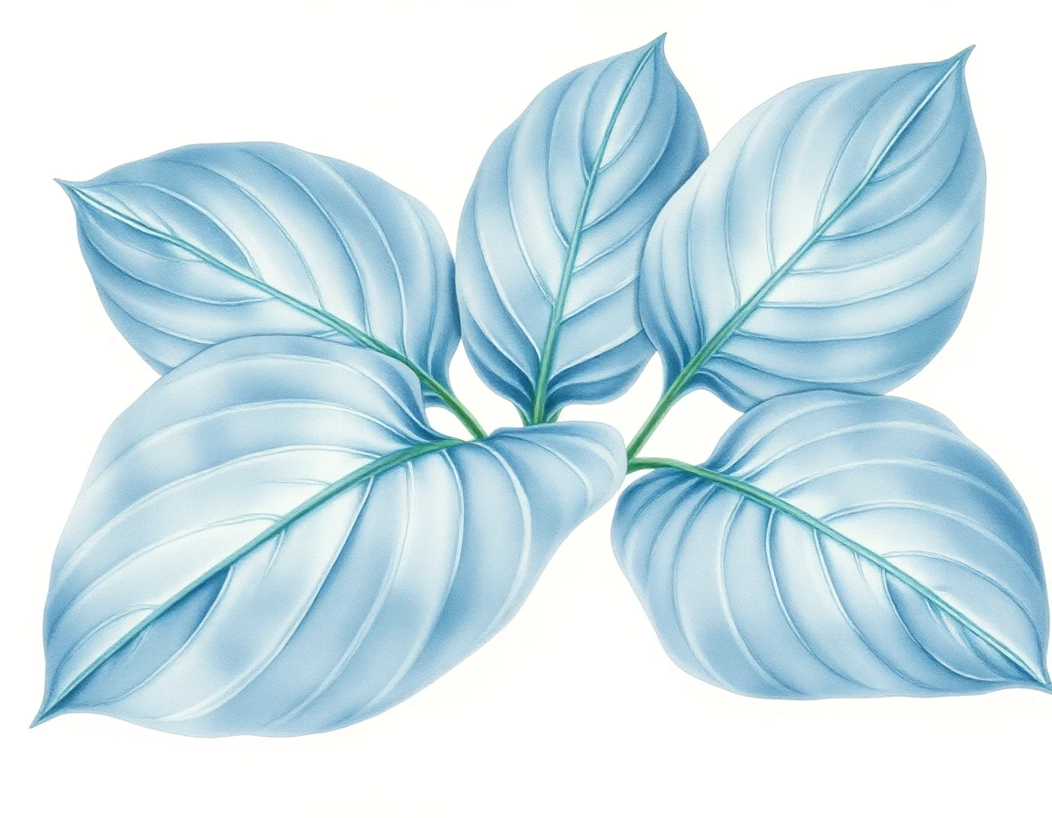 Watercolor illustration of Hosta 'Mariachi'