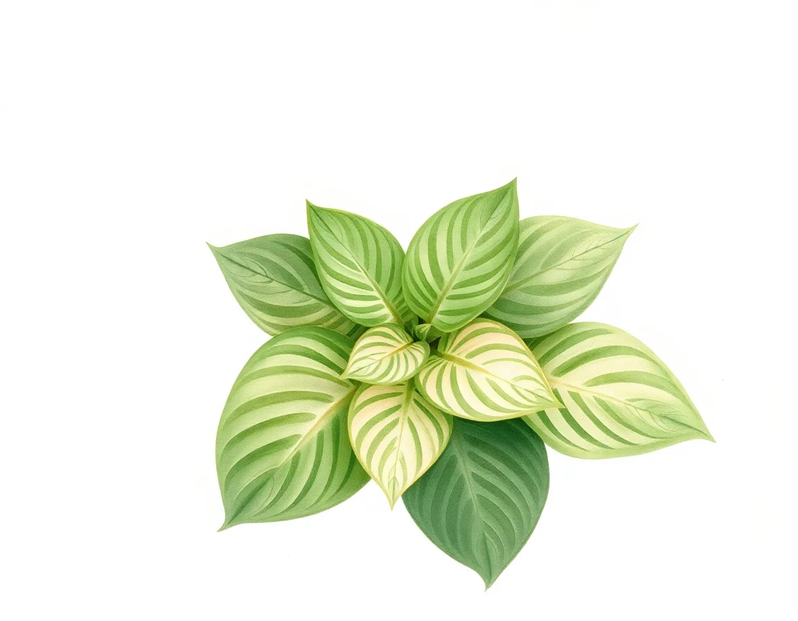 Watercolor illustration of Hosta 'Marlu's Carrie Lynn'