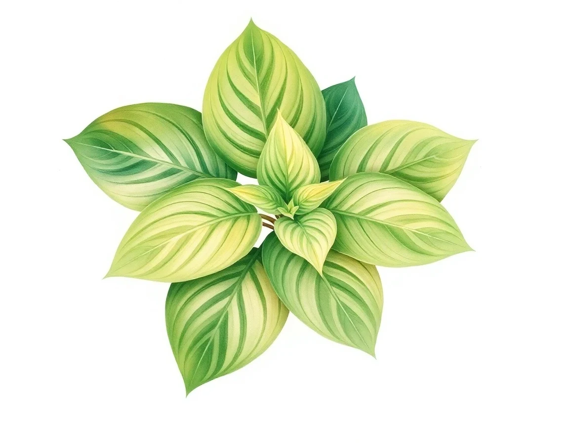Watercolor illustration of Hosta 'Marlu's Eliza June'