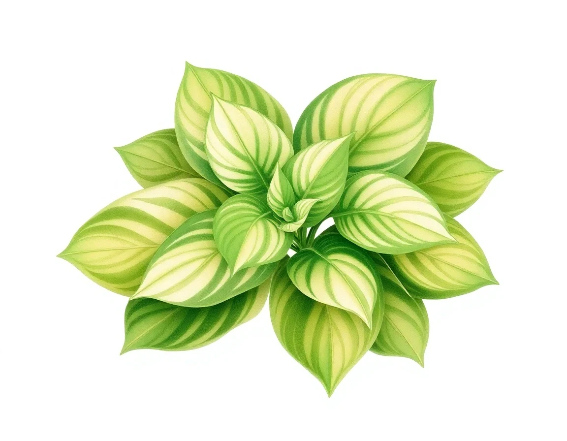 Watercolor illustration of Hosta 'Marlu's Elliot'