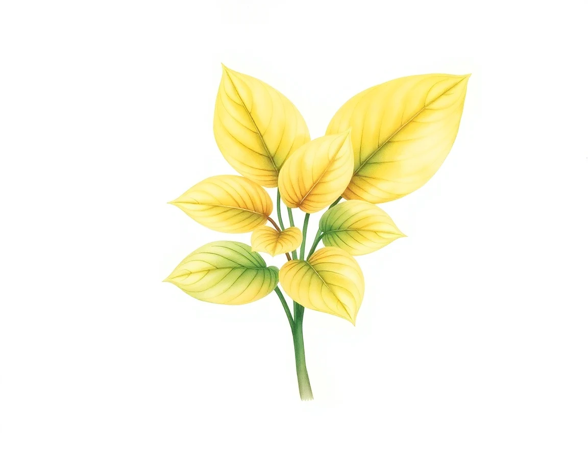Watercolor illustration of Hosta 'Marlu's Ronald Wayne'