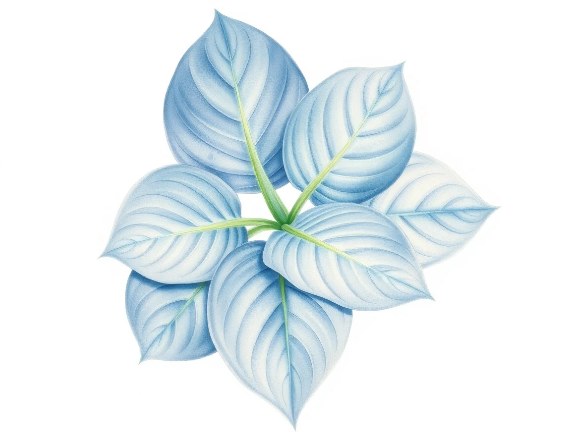 Watercolor illustration of Hosta 'Marquette Park'