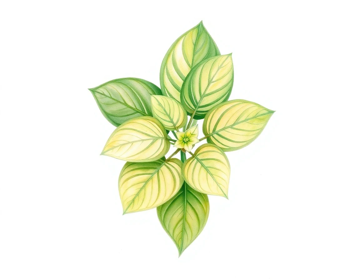 Watercolor illustration of Hosta 'Marquis'