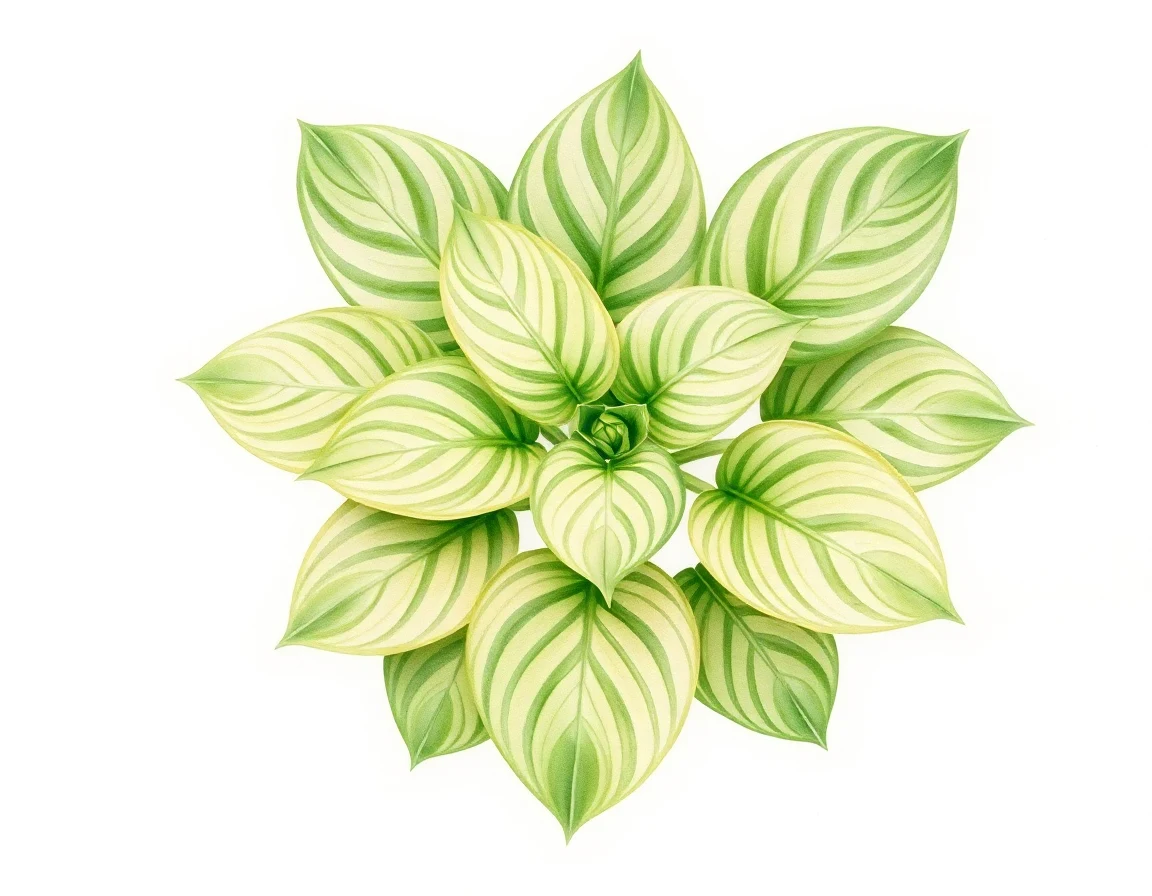 Watercolor illustration of Hosta 'Martini'