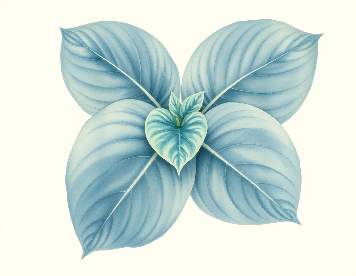 Watercolor illustration of Hosta 'Marvelous Millie'