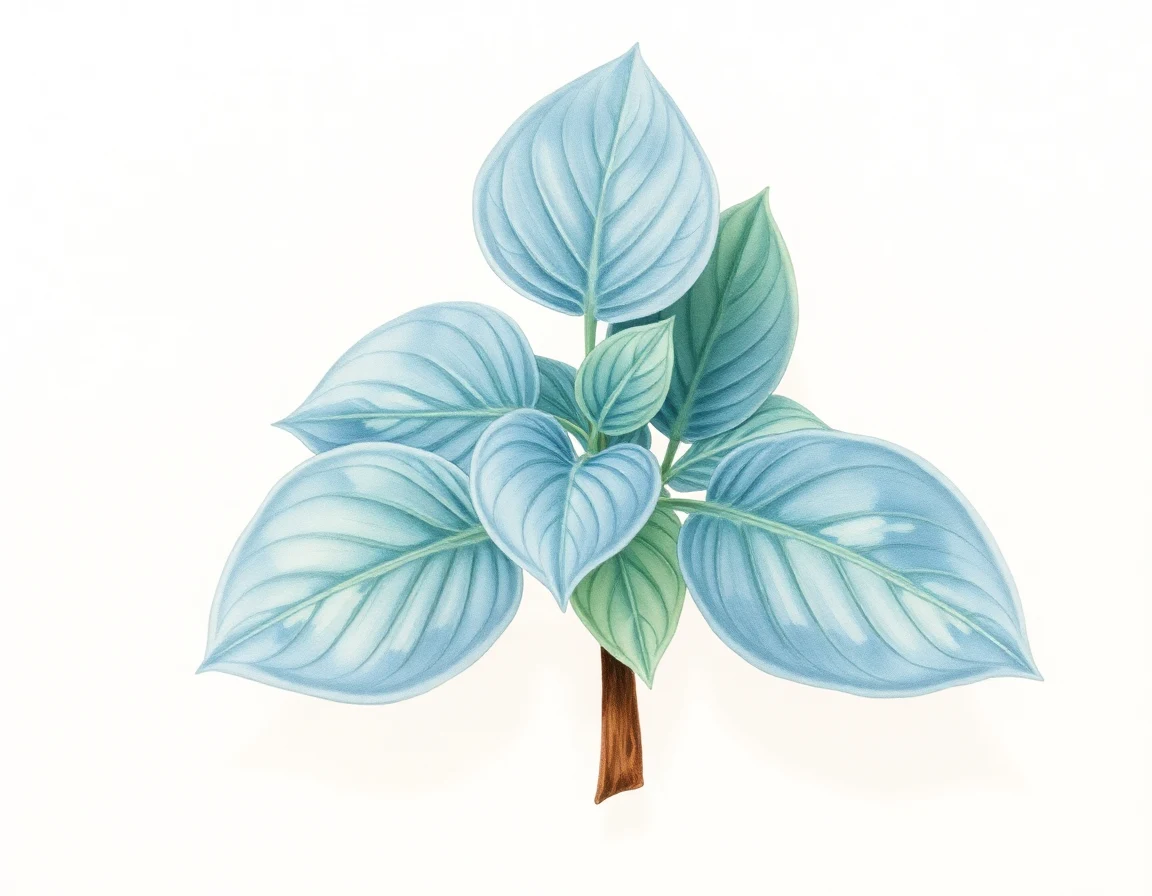 Watercolor illustration of Hosta 'Mary Jo'