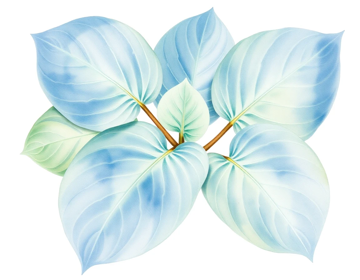 Watercolor illustration of Hosta 'Mary Scholl'