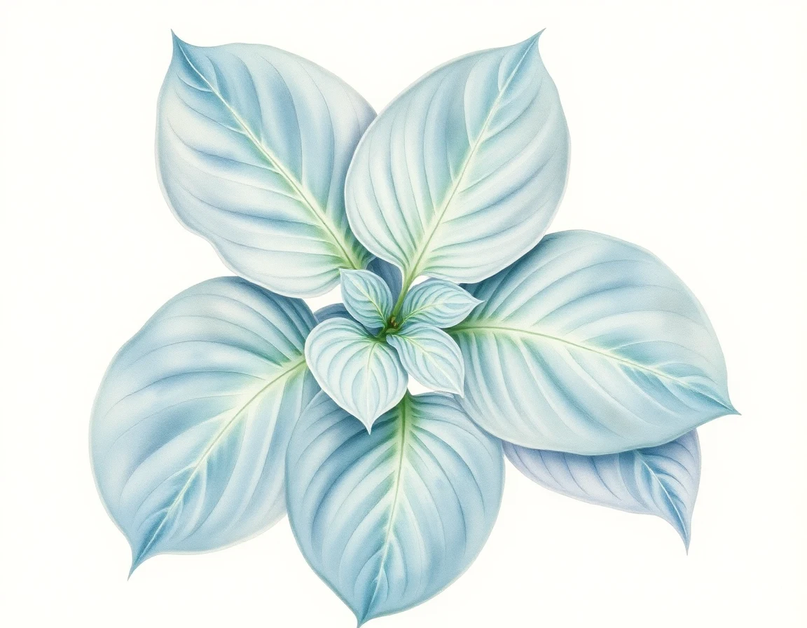 Watercolor illustration of Hosta 'Master Class'