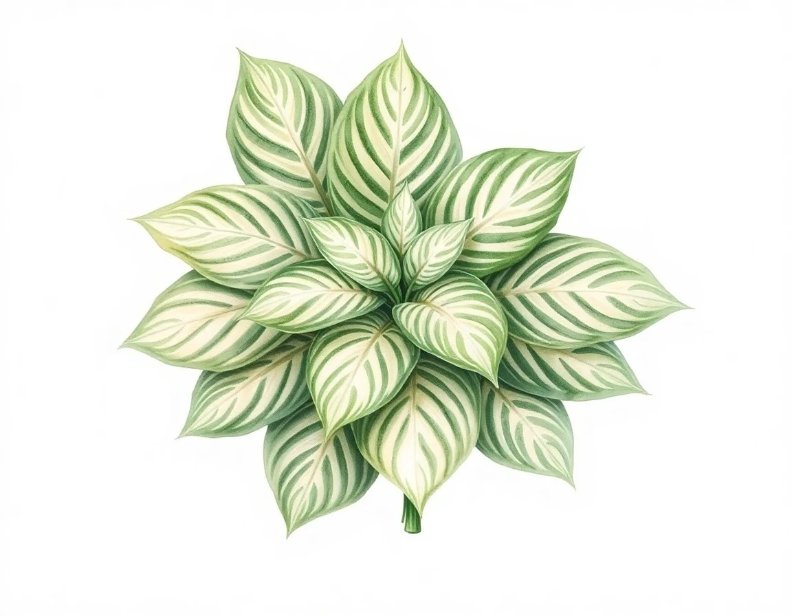 Watercolor illustration of Hosta 'Maui Hana'