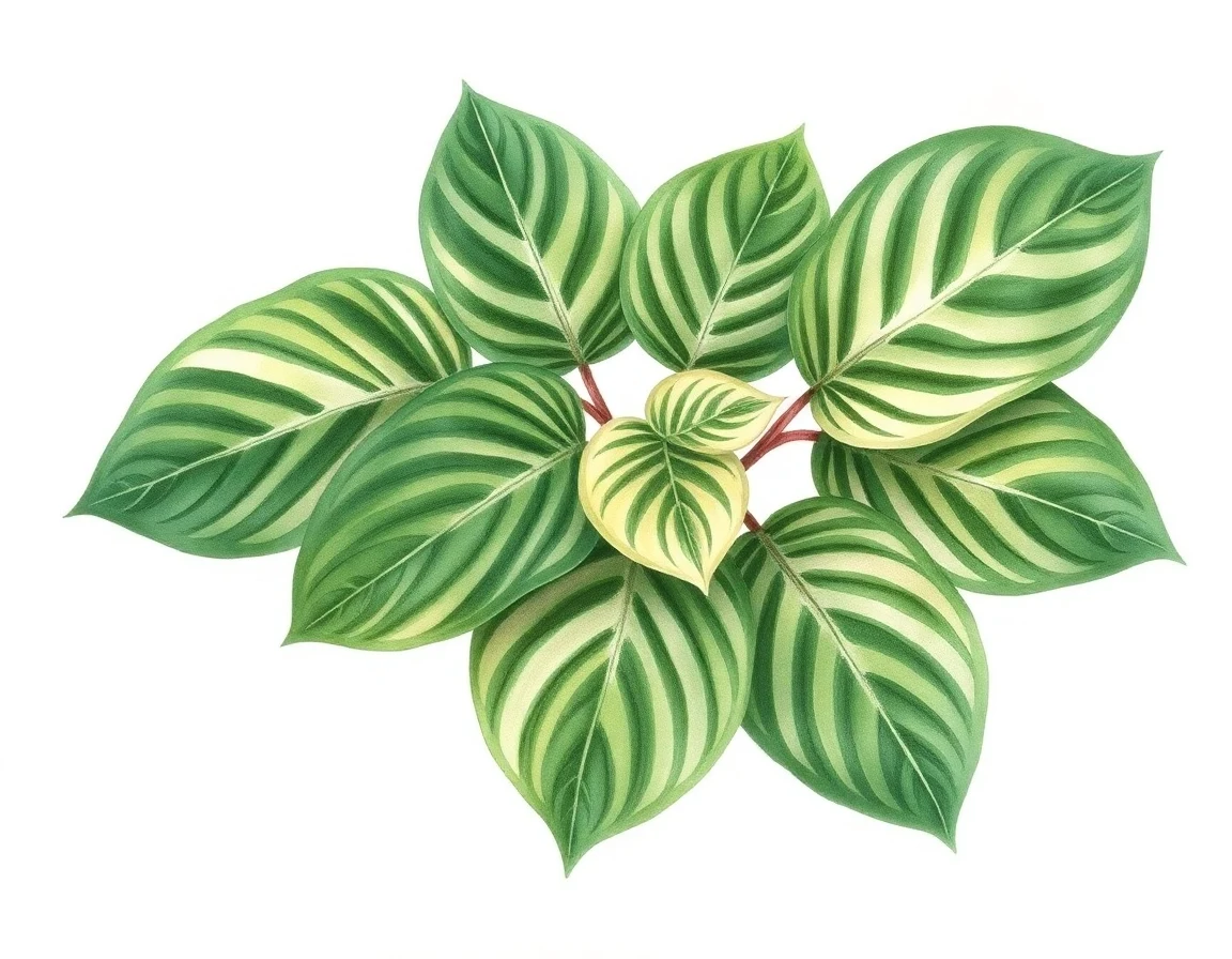 Watercolor illustration of Hosta 'Maurice Mason'