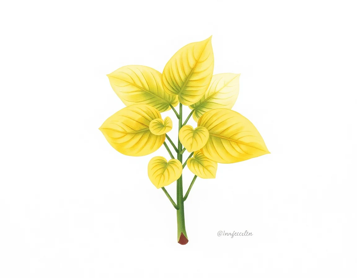 Watercolor illustration of Hosta 'Maya'