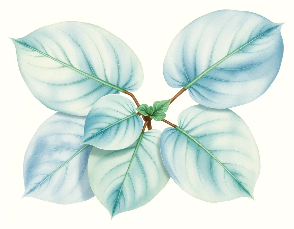 Watercolor illustration of Hosta 'Mayan Moon'