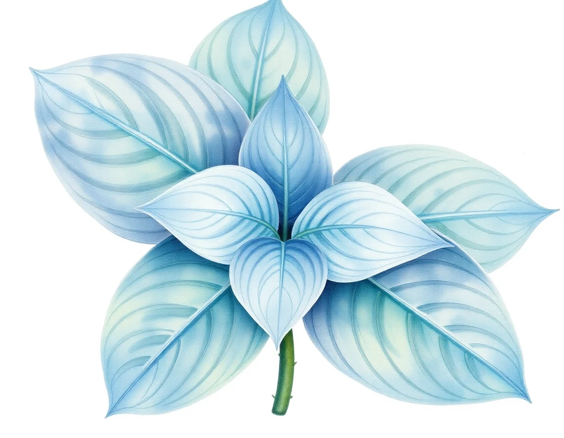 Watercolor illustration of Hosta 'Mayville'