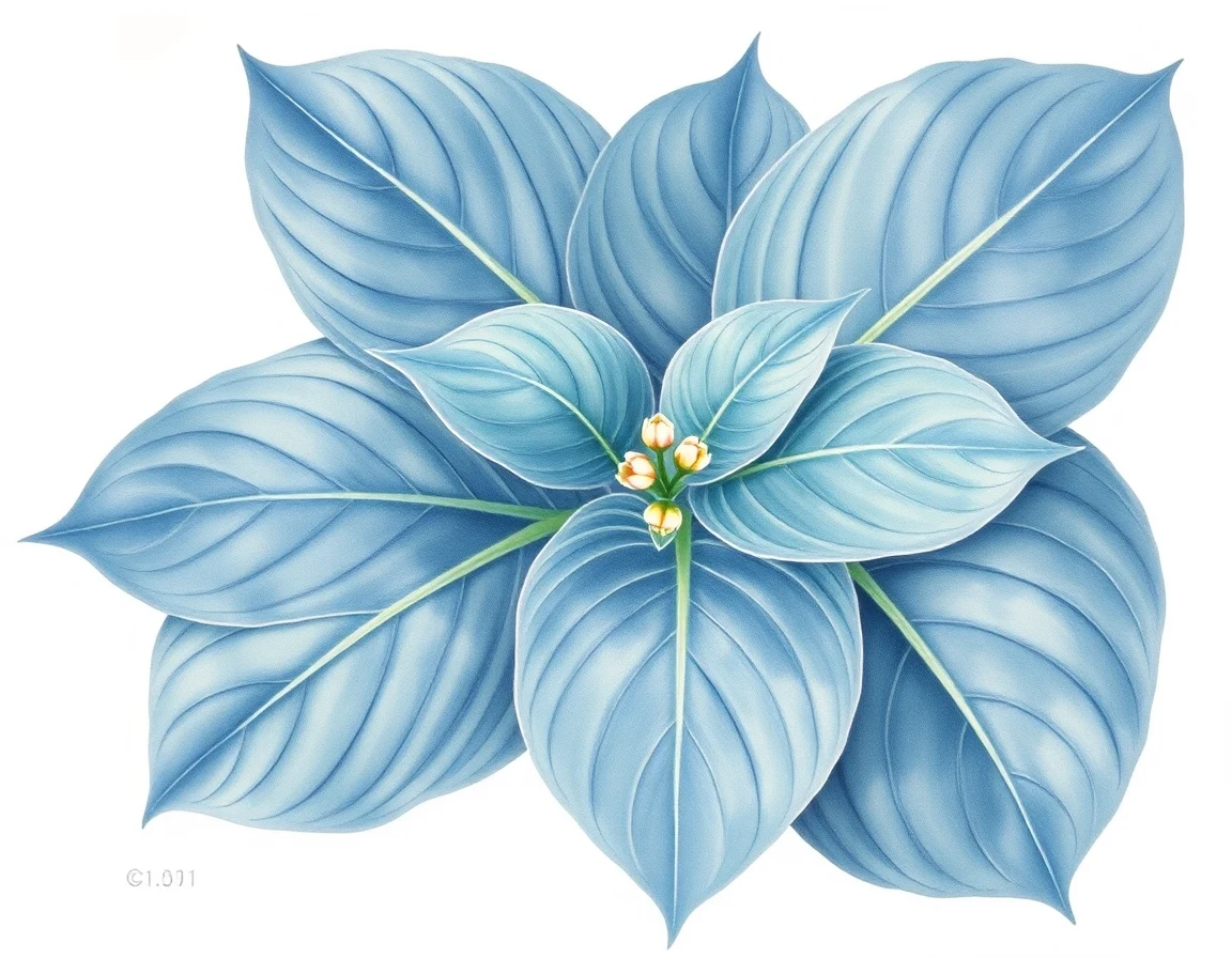 Watercolor illustration of Hosta 'Mean Mama'