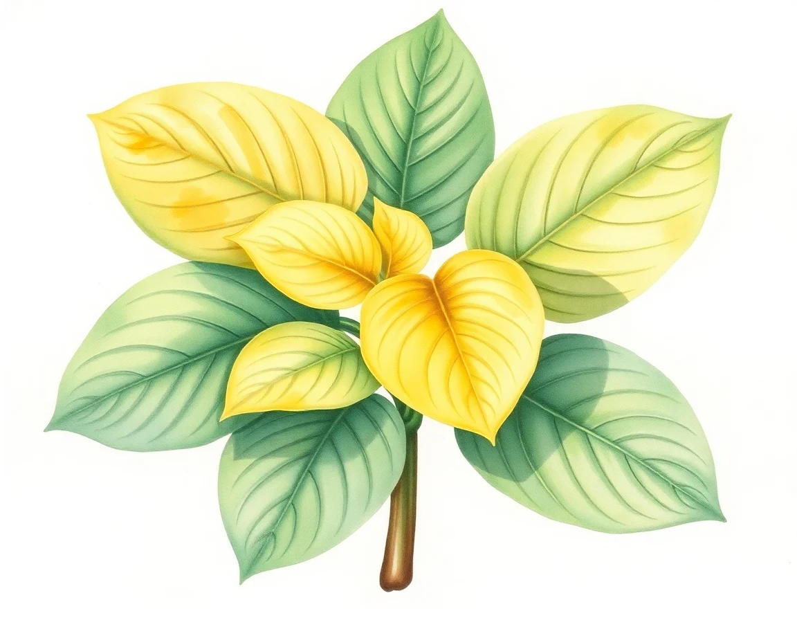 Watercolor illustration of Hosta 'Medieval Age'
