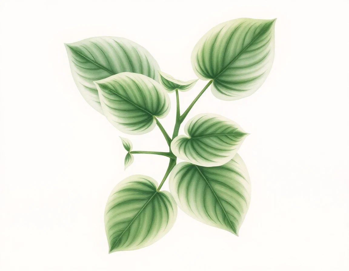 Watercolor illustration of Hosta 'Medusa'