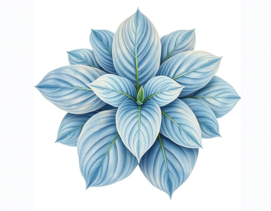 Watercolor illustration of Hosta 'Megacup'