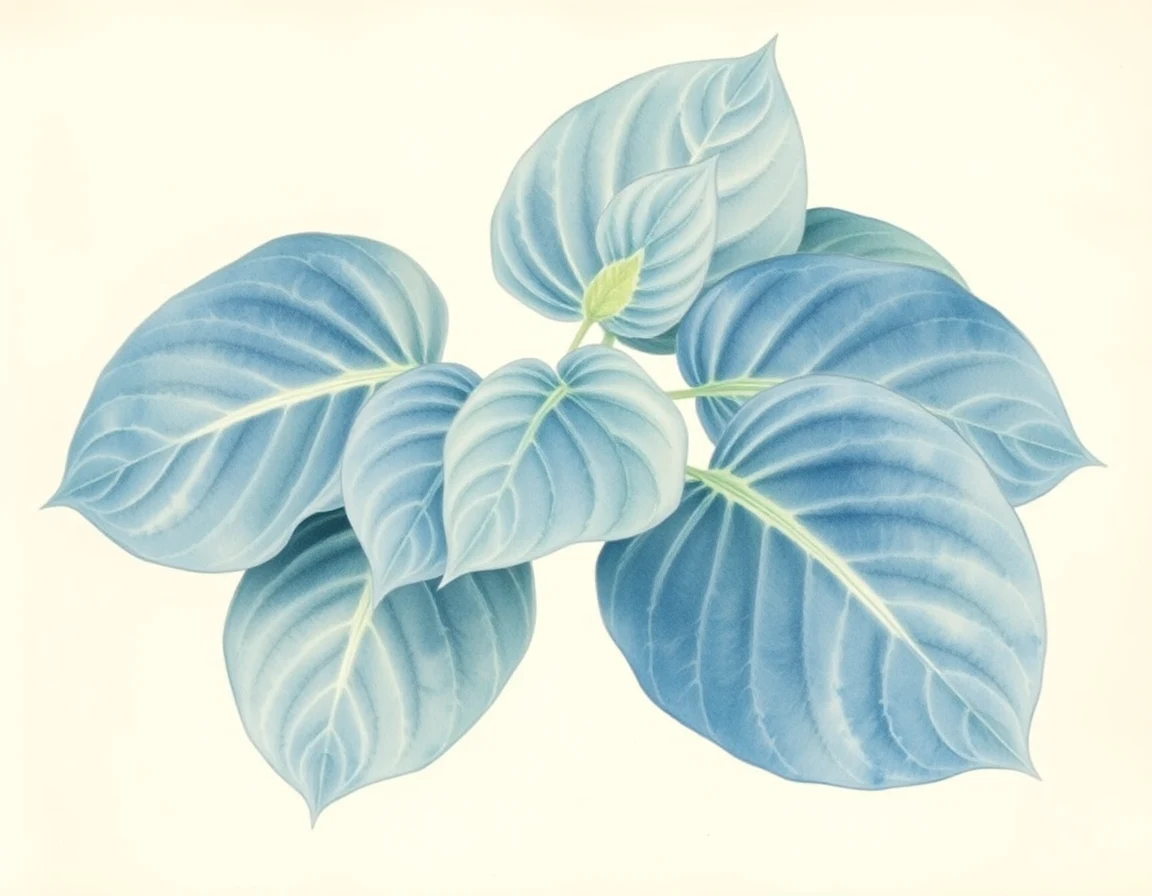Watercolor illustration of Hosta 'Megan's Angel'