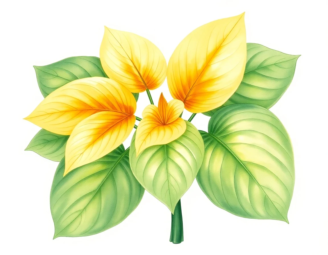 Watercolor illustration of Hosta 'Memento'