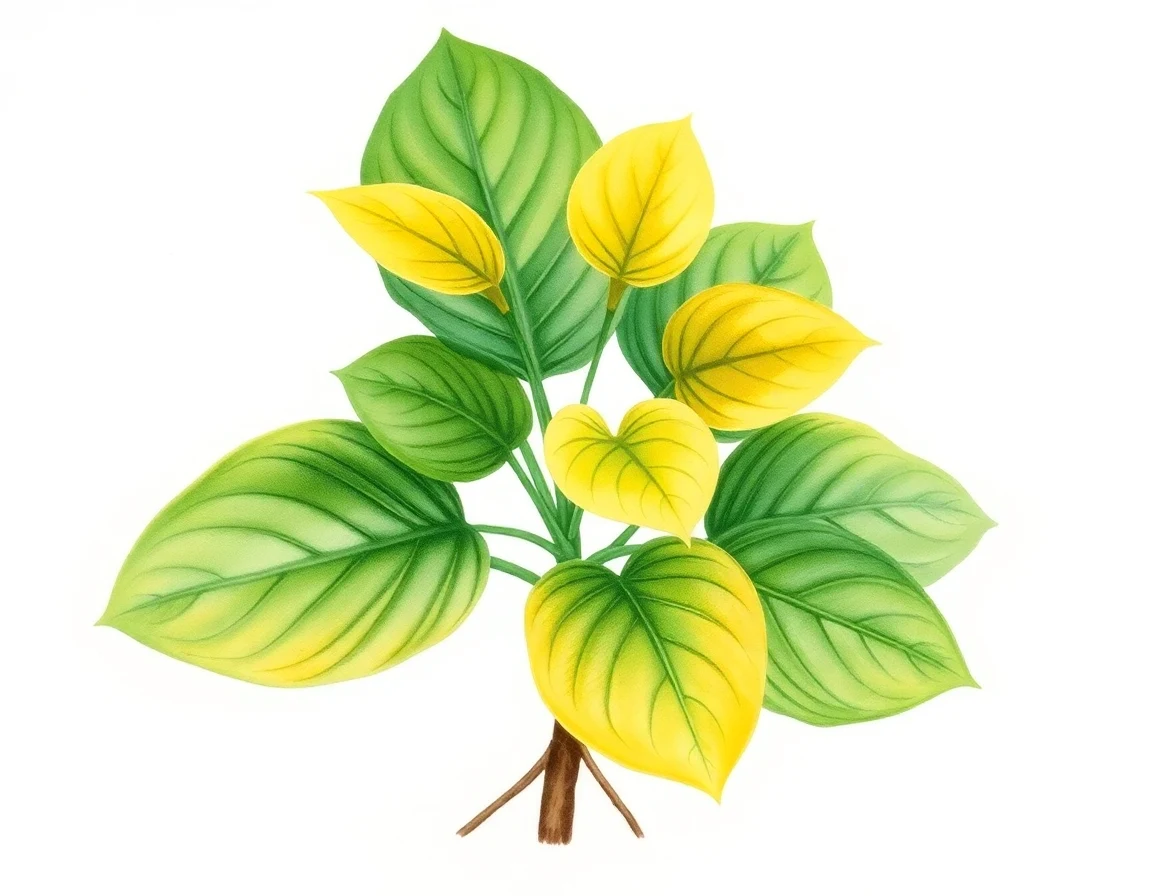 Watercolor illustration of Hosta 'Mentor Gold'