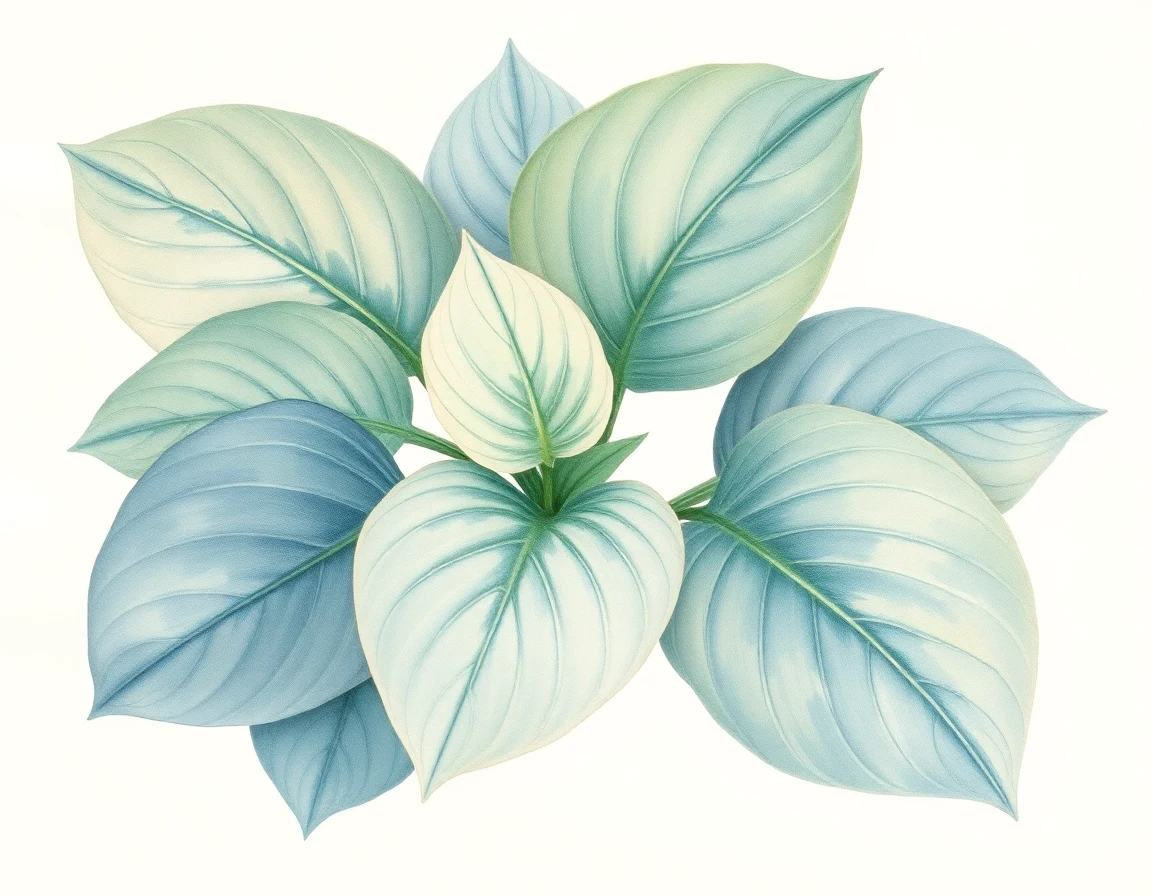 Watercolor illustration of Hosta 'Merlin'