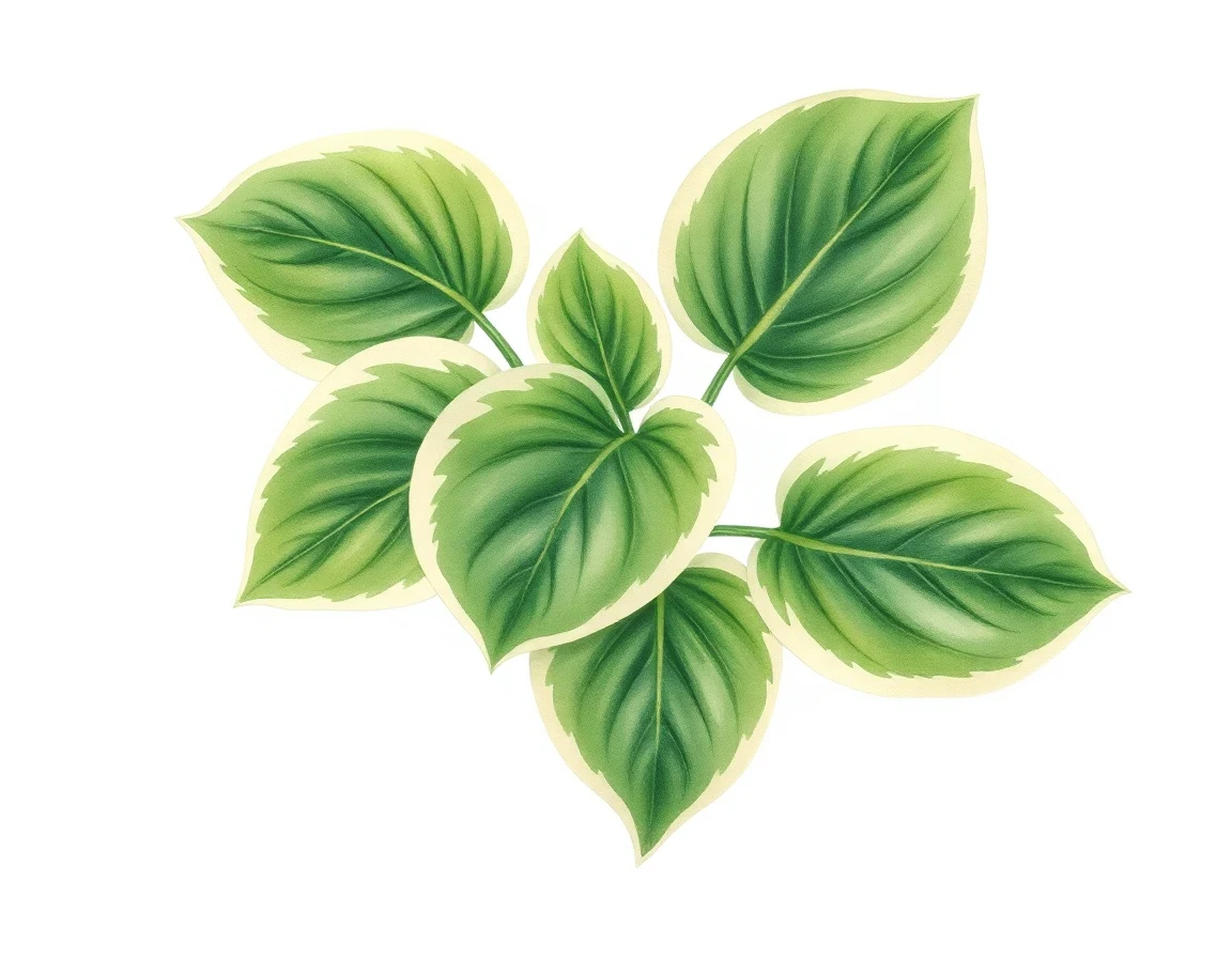 Watercolor illustration of Hosta 'Merry Men'