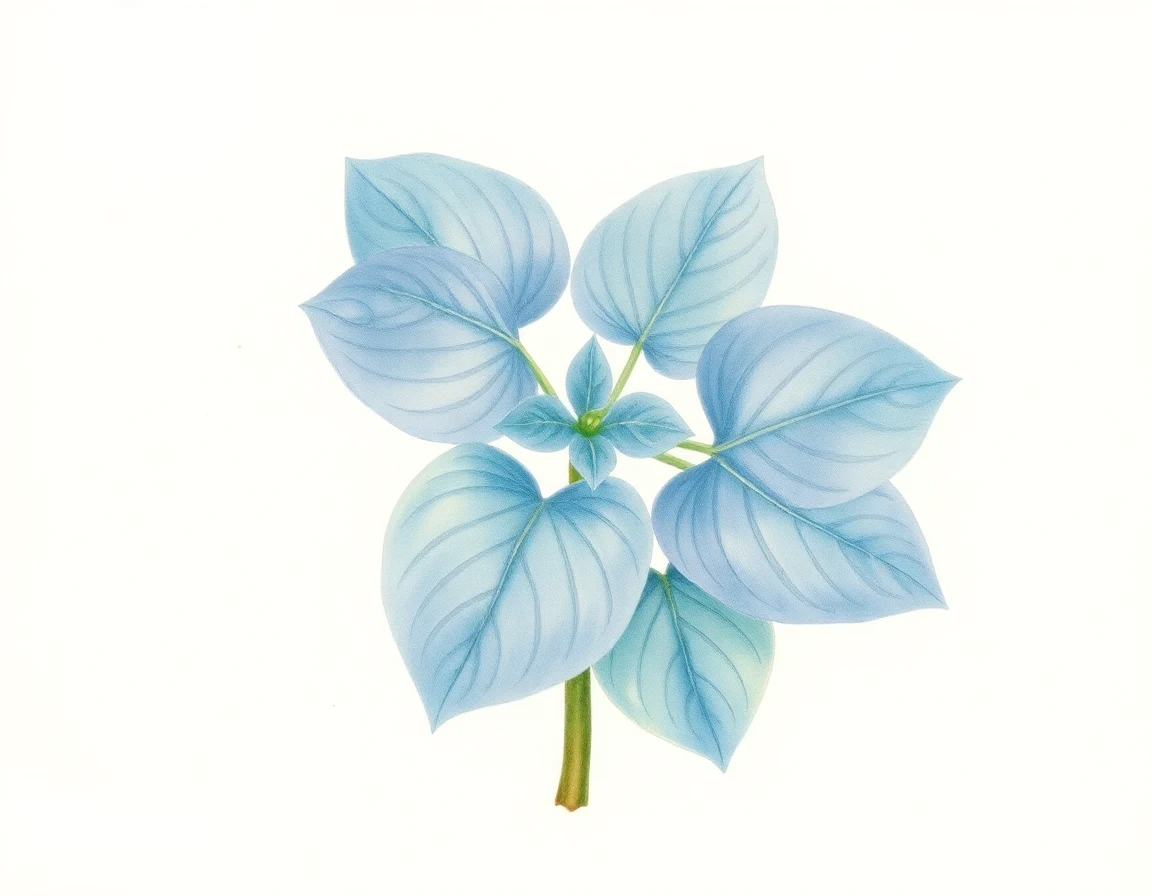 Watercolor illustration of Hosta 'Metallica'