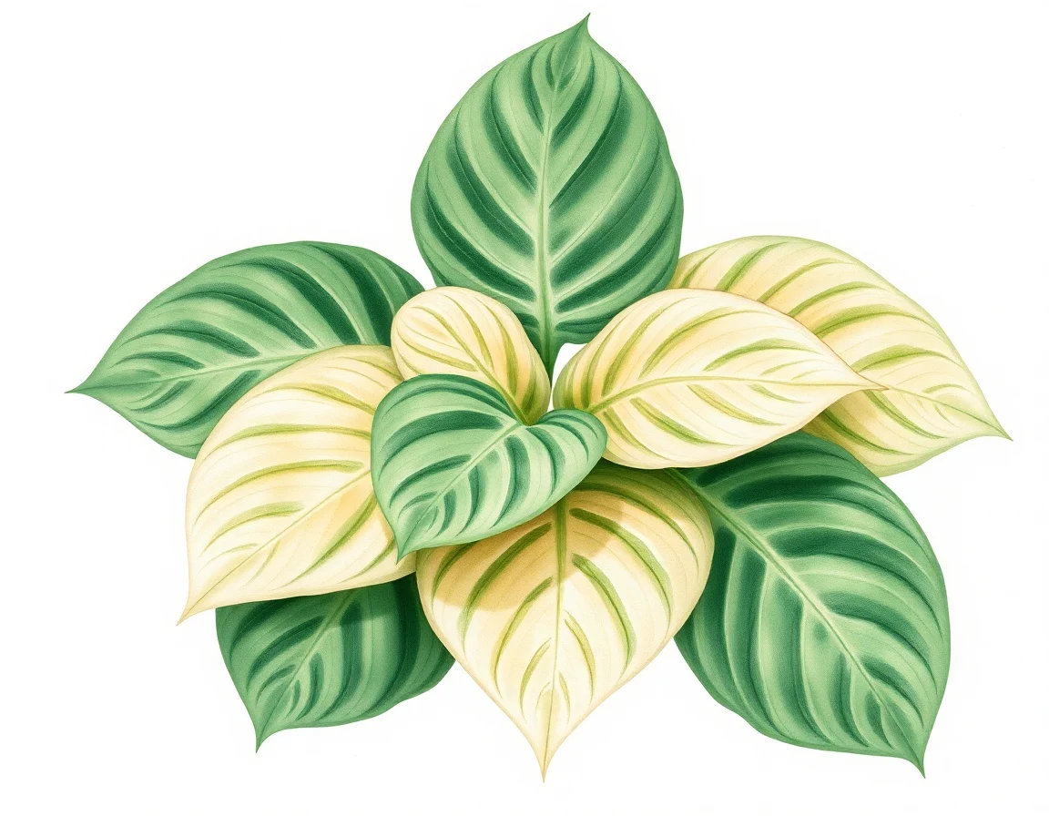 Watercolor illustration of Hosta 'Metropolis'