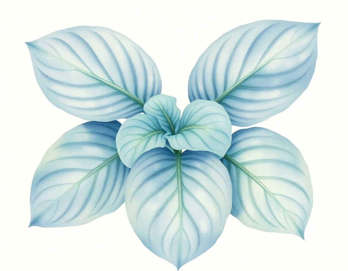 Watercolor illustration of Hosta 'Michael's Mud Pie'