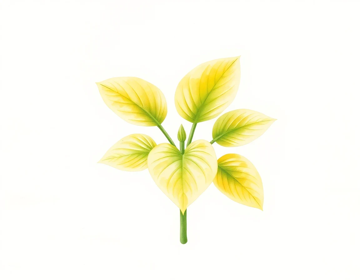 Watercolor illustration of Hosta 'Midas Mouse'
