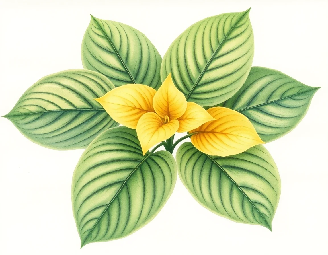 Watercolor illustration of Hosta 'Midas Touch'