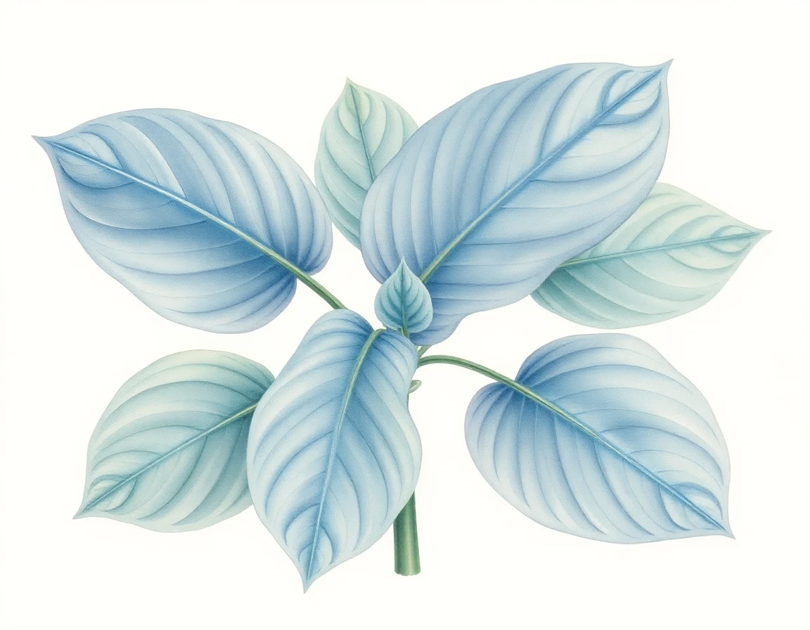 Watercolor illustration of Hosta 'Midnight Express'