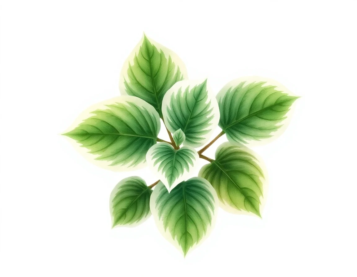 Watercolor illustration of Hosta 'Midnight Moon'