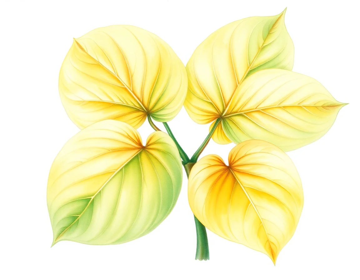 Watercolor illustration of Hosta 'Midnight Sun'