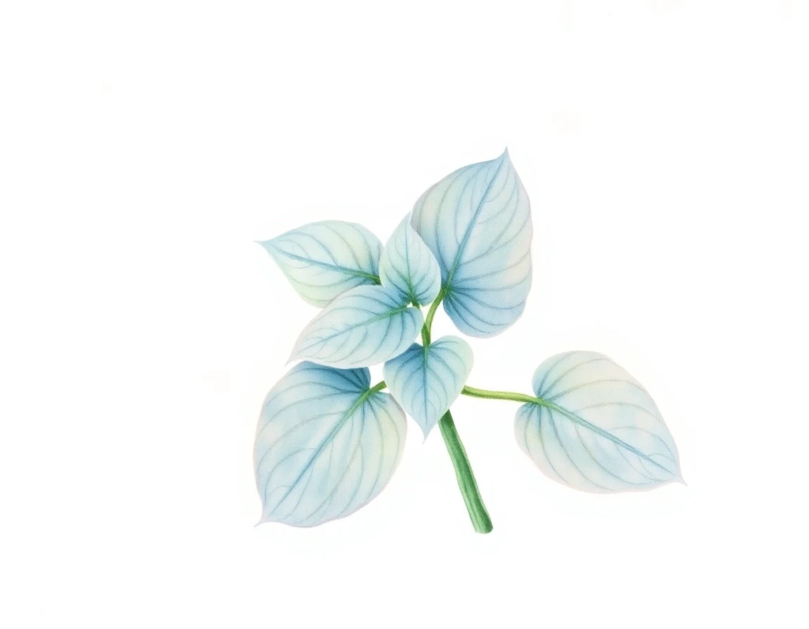 Watercolor illustration of Hosta 'Mighty Mini'