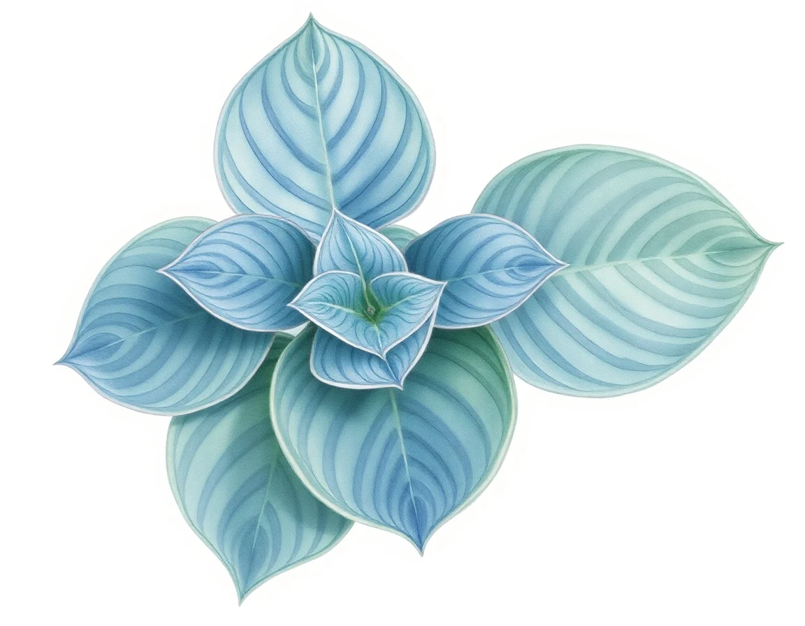 Watercolor illustration of Hosta 'Mighty Moe'