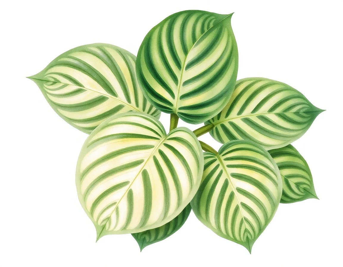 Watercolor illustration of Hosta 'Mikado'