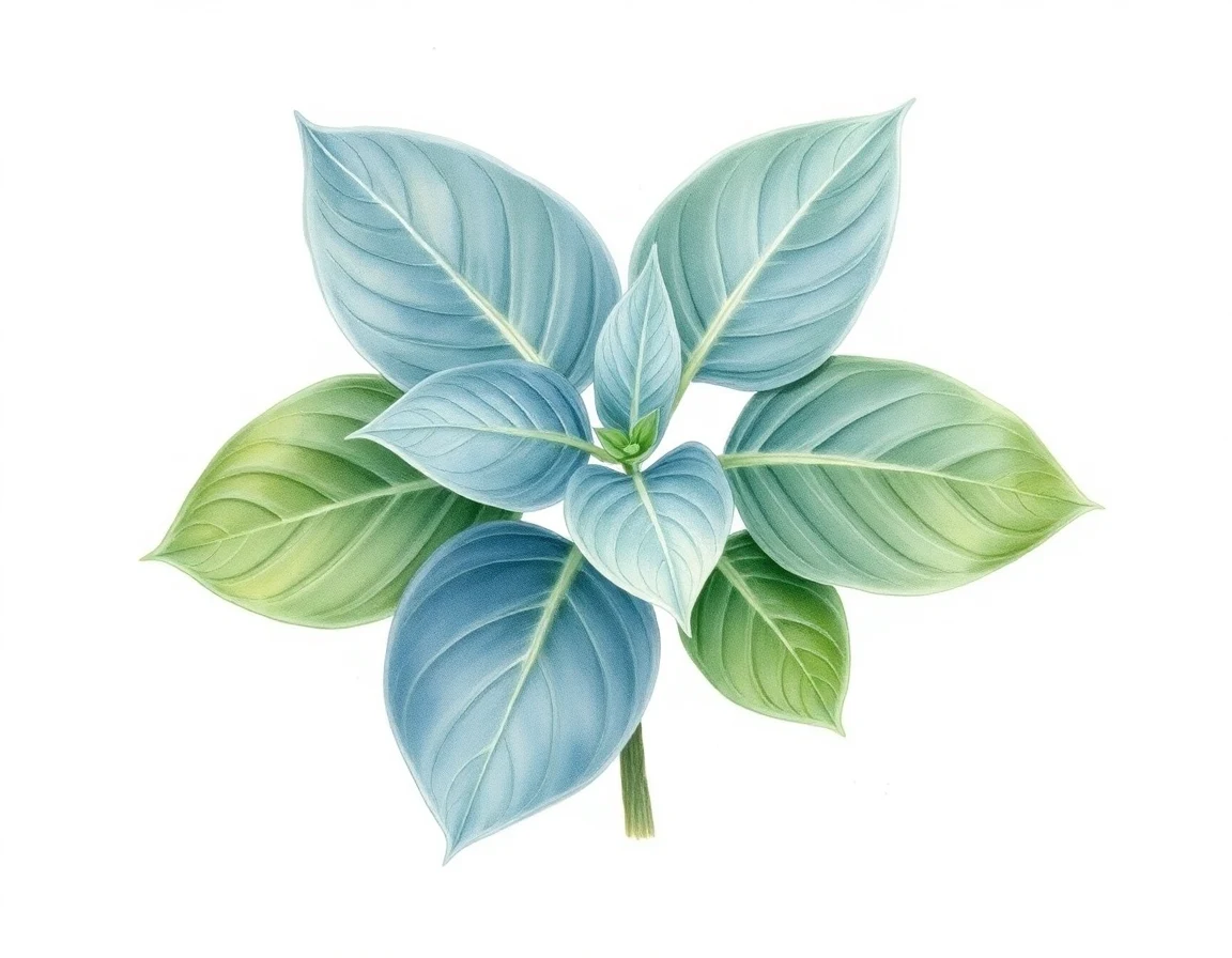 Watercolor illustration of Hosta 'Mildred Seaver'