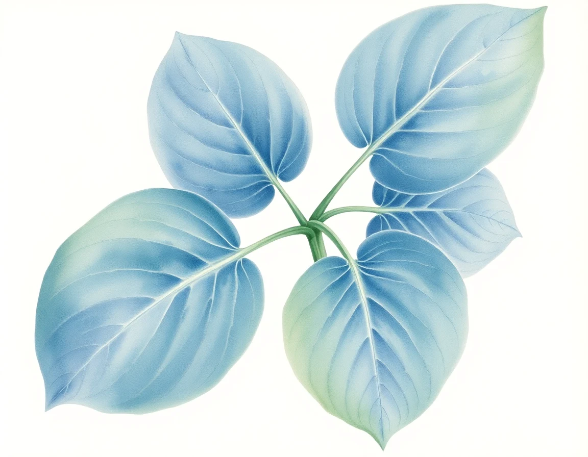 Watercolor illustration of Hosta 'Millennium Magic'