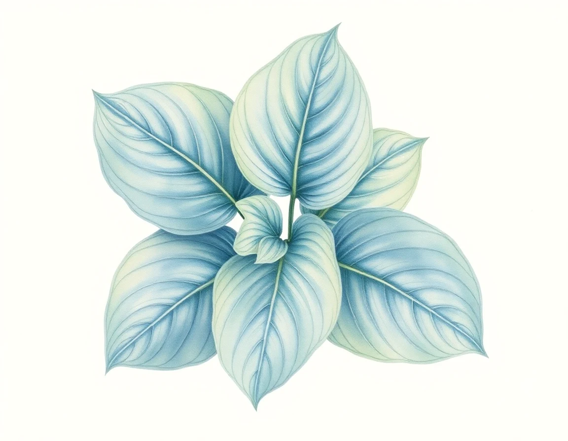 Watercolor illustration of Hosta 'Ming Dynasty'