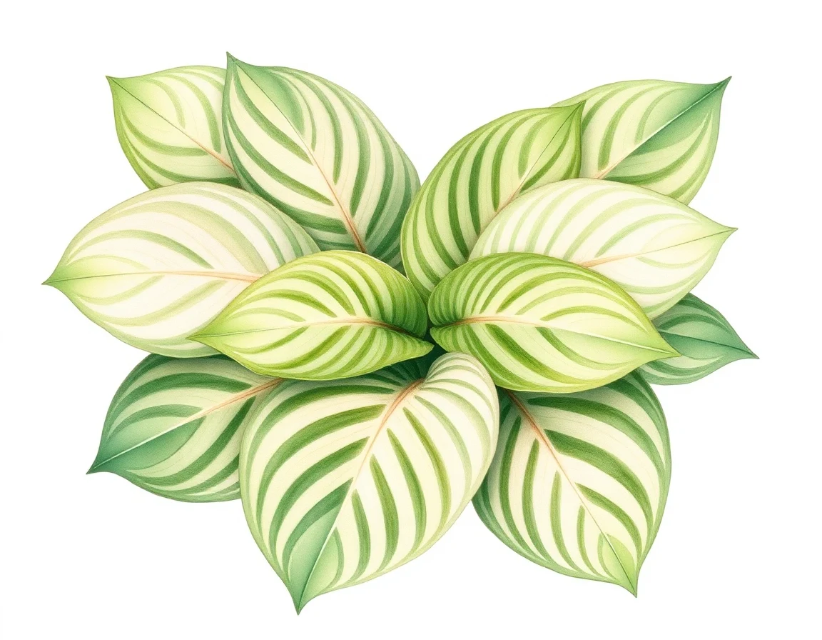 Watercolor illustration of Hosta 'Mingo'