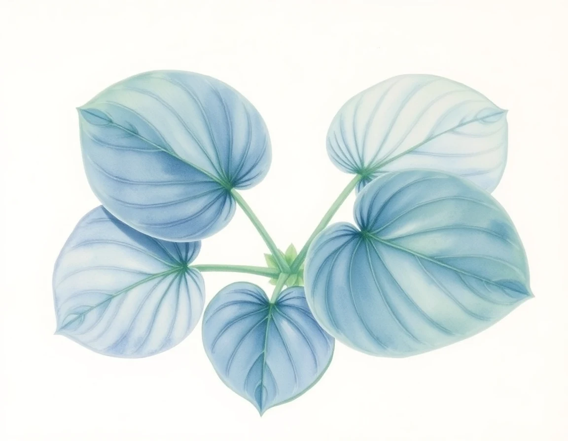 Watercolor illustration of Hosta 'Minimoon'