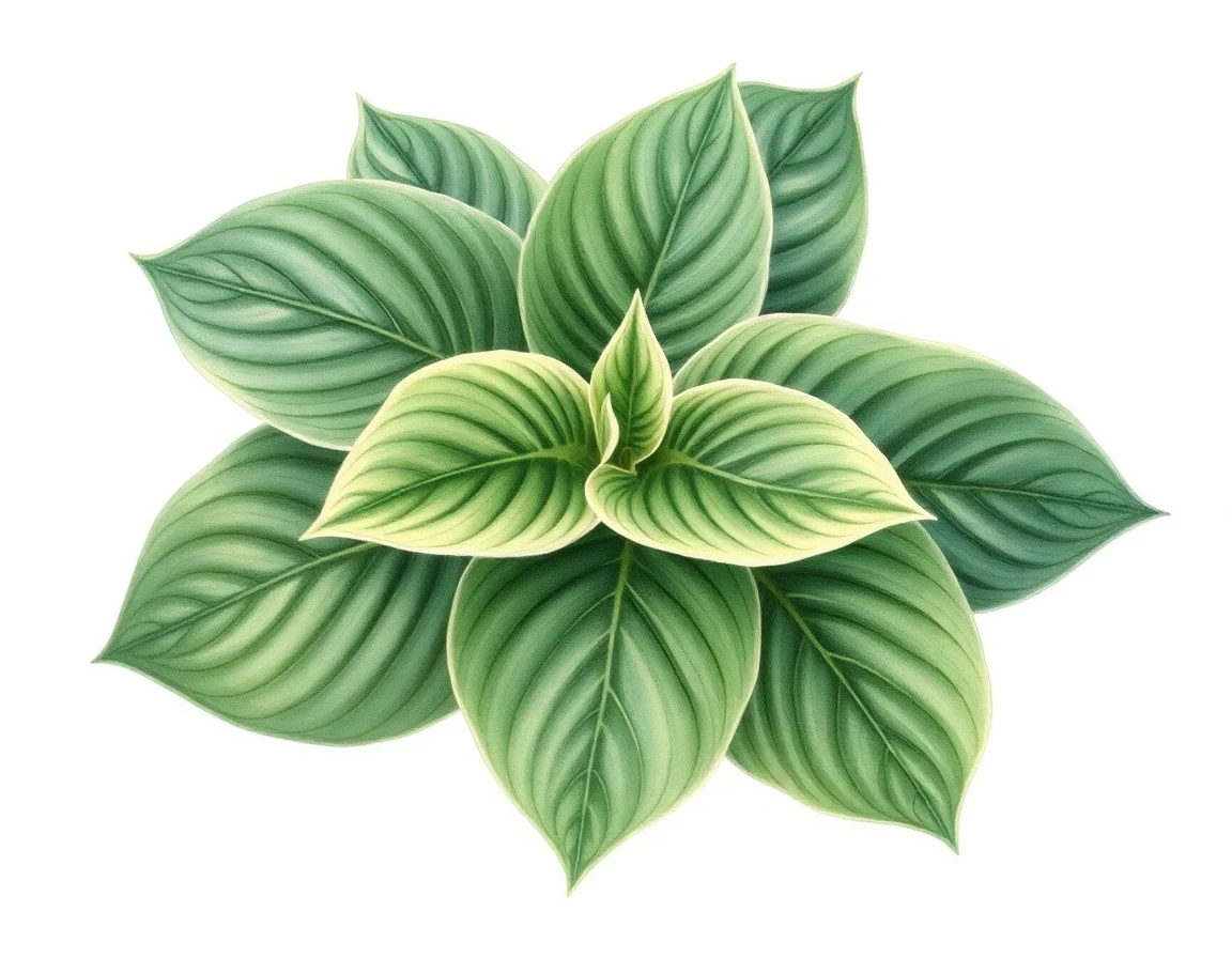 Watercolor illustration of Hosta 'Minnesota Weather'